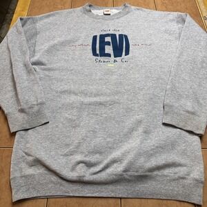 Vintage Levi Strauss & Co. Sweatshirt Gray 80s Men's Size XL Spellout USA Made